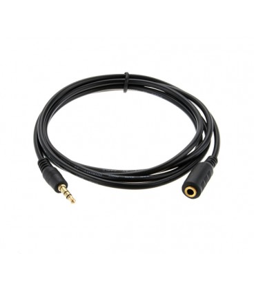 Удлинитель Audio DC3.5 папа-мама 5.0м, GOLD Stereo Jack, (круглый) Black cable, Пакет Q240