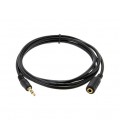 Удлинитель Audio DC3.5 папа-мама 5.0м, GOLD Stereo Jack, (круглый) Black cable, Пакет Q240