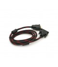 Кабель Merlion Dvi-Dvi 1.5m, 2 ферита, оплетка, Black/Red, 24/24pin, (Пакет) Q200