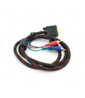 Кабель VGA (папа)-3RCA (папа) 1.5m, Black/Red, оплетка, пакет