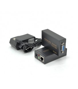 Активный удлинитель VGA сигнала до 100m по витой паре Cat5e/6e, 1080P, Black, BOX