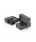 Активный удлинитель VGA сигнала до 100m по витой паре Cat5e/6e, 1080P, Black, BOX