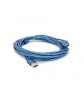 Удлинитель USB 2.0 AM/AF, 5.0m, 1 феррит, прозрачный синий Q100