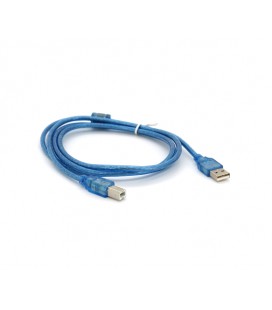 Кабель USB 2.0 RITAR AM/BM, 1.5m, 1 феррит, синий прозрачный, Q500