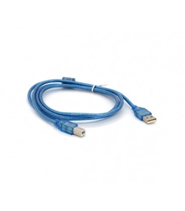 Кабель USB 2.0 RITAR AM/BM, 1.5m, 1 феррит, синий прозрачный, Q500