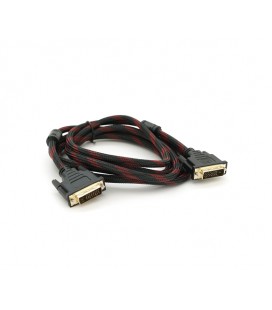 Кабель Merlion Dvi-Dvi 3.0m, 2 ферита, оплетка, Black/Red, 24/24pin, (Пакет) Q100
