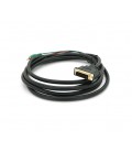 Кабель DVI (папа)-3RCA (папа), 3m , 2 феррит, Black, ОЕМ