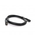 Удлинитель Merlion HDMI(папа)-HDMI(мама) VEGGIEG 1.0m, v2.0, OD-7.0mm, круглый, Black, коннектор Black, (Пакет)