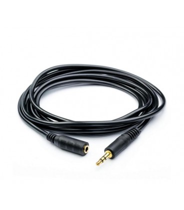 Удлинитель Audio DC3.5 папа-мама 3.0м, GOLD Stereo Jack, (круглый) Black cable, Пакет Q300