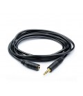 Удлинитель Audio DC3.5 папа-мама 3.0м, GOLD Stereo Jack, (круглый) Black cable, Пакет Q300