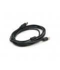 Кабель USB 2.0 AM/BM, 3.0m, 1 феррит, Black, Пакет Q200