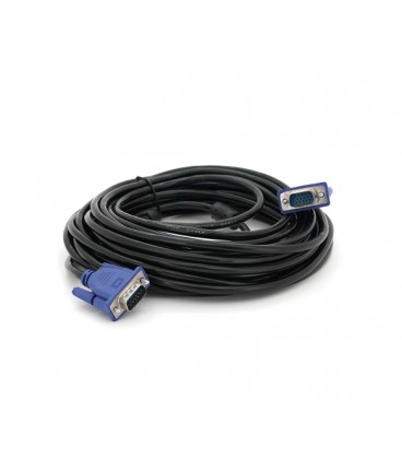 Кабель Merlion VGA 3+2 10m, male to male (папа-папа), 2 феррита, черно-синий, пакет Q80
