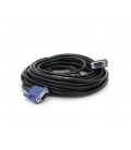 Кабель Merlion VGA 3+2 10m, male to male (папа-папа), 2 феррита, черно-синий, пакет Q80