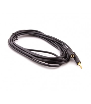 Удлинитель Audio DC3.5 папа-мама 1.5м, GOLD Stereo Jack, (круглый) Black cable, Пакет Q500