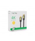 Кабель VEGGIEG HA-5 HDMI-HDMI 4K UHD, 5.0m, v2,0, OD-4.0mm, круглый, Black, коннектор Black-YELLOW