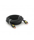 Кабель VEGGIEG HA-5 HDMI-HDMI 4K UHD, 5.0m, v2,0, OD-4.0mm, круглый, Black, коннектор Black-YELLOW