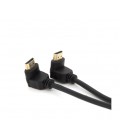 Кабель MerlionHDMI-HDMI 1.0m, v1.4, OD-7.5mm, круглый Black, коннектор Black 90° угловой/90° угловой
