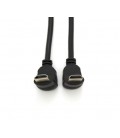 Кабель MerlionHDMI-HDMI 1.0m, v1.4, OD-7.5mm, круглый Black, коннектор Black 90° угловой/90° угловой