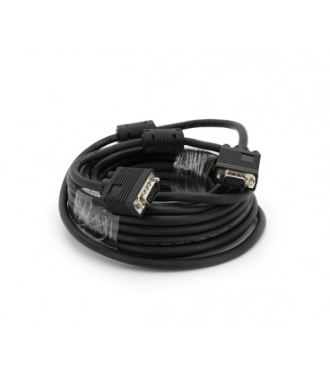 Кабель Merlion VGA 10m, male to male (папа-папа), 2 феррита, черный, Пакет Q50