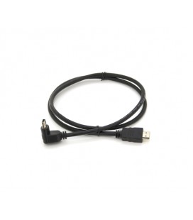 Кабель Merlion HDMI-HDMI 1.0m, v1.4, OD-7.5mm, круглый Black, коннектор Black 90° угловой