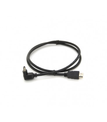 Кабель Merlion HDMI-HDMI 1.0m, v1.4, OD-7.5mm, круглый Black, коннектор Black 90° угловой