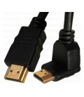 Кабель Merlion HDMI-HDMI 1.0m, v1.4, OD-7.5mm, круглый Black, коннектор Black 90° угловой