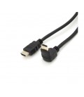Кабель Merlion HDMI-HDMI 1.0m, v1.4, OD-7.5mm, круглый Black, коннектор Black 90° угловой
