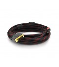 Кабель HDMI (папа)-DVI (папа) 5,0м, 2 феррита, оплетка, круглый Black/RED, Пакет