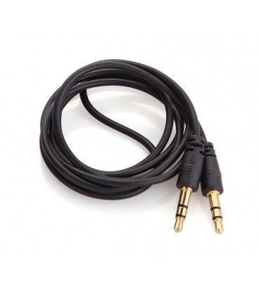 Кабель AUX Audio DC3.5 папа-папа 5.0м, GOLD Stereo Jack, (круглый) Black cable, Пакет Q200