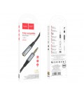 Удлинитель HOCO UPA20 DC3.5 папа-мама 2.0м, GOLD Stereo Jack, (круглый) Black cable, Box