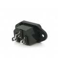 Трехконтактный разъем AC04-С14 папа, 250В, 10А, под отверточную сборку, Q200, Black