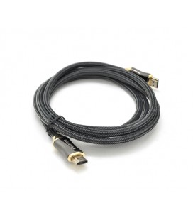 Кабель VEGGIEG HA-3 HDMI-HDMI 4K UHD, 3.0m, v2,0, OD-4.0mm, круглый, Black, коннектор Black-Metal, Пакет