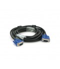 Кабель Merlion VGA 3+2 5m, male to male (папа-папа), 2 феррита, черно-синий, пакет Q100