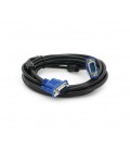 Кабель Merlion VGA 3+2 4m, male to male (папа-папа), 2 феррита, черно-синий, пакет Q100