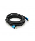 Кабель Merlion HDMI-HDMI 4Kx2K Ultra HD, 3.0m, v2,0, круглый Black, коннектор Blue, Blister-box, Q80
