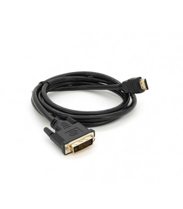 Кабель HDMI (папа)-DVI (папа) 1,5метра без оплетки круглый, Black, Пакет, Q150