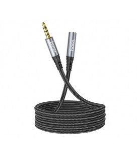 Удлинитель HOCO UPA20 DC3.5 папа-мама 1.0м, GOLD Stereo Jack, (круглый) Black cable, Box