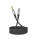 Удлинитель HOCO UPA20 DC3.5 папа-мама 1.0м, GOLD Stereo Jack, (круглый) Black cable, Box