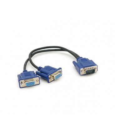 Разветвитель VGA 0,2m, male to 2*female (папа-2*мама), кулёк Q100