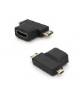 Переходник mini HDMI(папа)-micro HDMI(папа)-HDMI(мама)