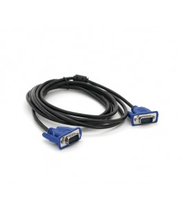 Кабель Merlion VGA 3+2 3m, male to male (папа-папа), 2 феррита, черно-синий, пакет Q150