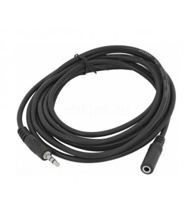 Удлинитель Audio DC3.5 папа-мама 0.5м, ССА Stereo Jack, (круглый) Black cable, Пакет