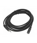 Удлинитель Audio DC3.5 папа-мама 0.5м, ССА Stereo Jack, (круглый) Black cable, Пакет