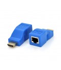 Одноканальный пассивный удлинитель HDMI сигнала по UTP кабелю по одной витой паре. Дальность передачи: до 30метров, 720P-cat5e, 