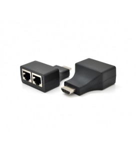 Одноканальный пассивный удлинитель HDMI сигнала по UTP кабелю по двум витым парам. Дальность передачи: -30метров, 720P-cat5e, 10