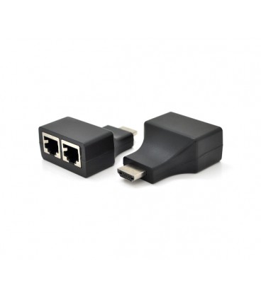 Одноканальный пассивный удлинитель HDMI сигнала по UTP кабелю по двум витым парам. Дальность передачи: -30метров, 720P-cat5e, 10