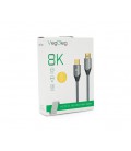 Кабель VEGGIEG V-H401 HDMI-HDMI 8K Premium, 1.0m, круглый, оплетка, Silver, коннектор Black-Silver, Box