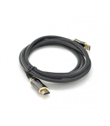 Кабель VEGGIEG HX-1.5 HDMI-HDMI 2K * 4K, 1.5m, v2,0, OD-7.0mm, круглый, оплетка, Black, коннектор Black-Gold, Пакет