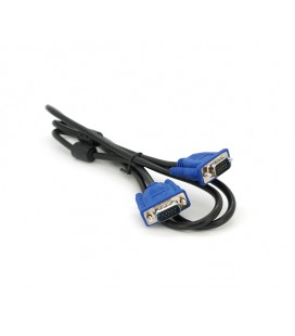 Кабель Merlion VGA 3+2 1.5m, male to male (папа-папа), 2 феррита, черно-синий, пакет Q250