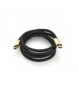 Кабель Merlion HDMI-HDMI 8K Ultra HD(7680x4320P), 1.5m, v2,1, круглый Black, коннектор Blue, Blister-box, Q100